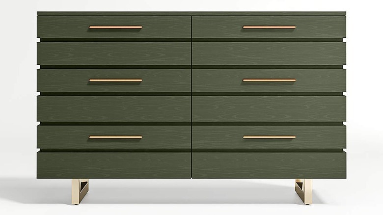 Dark green dimensional dresser