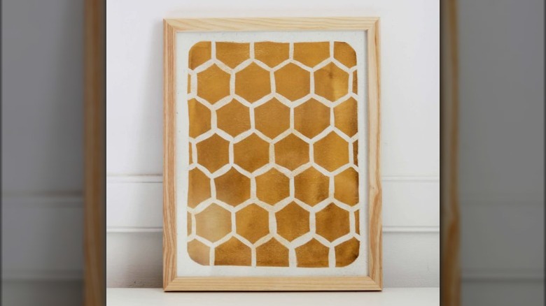 Framed honey comb art