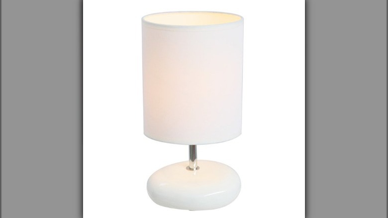 Small white table lamp