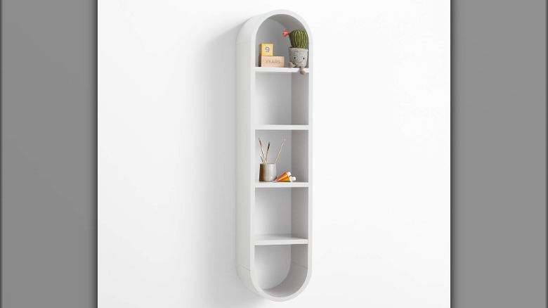 White pill-shaped shelf