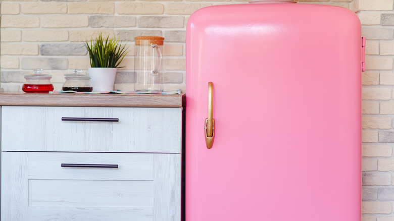 Pink fridge 