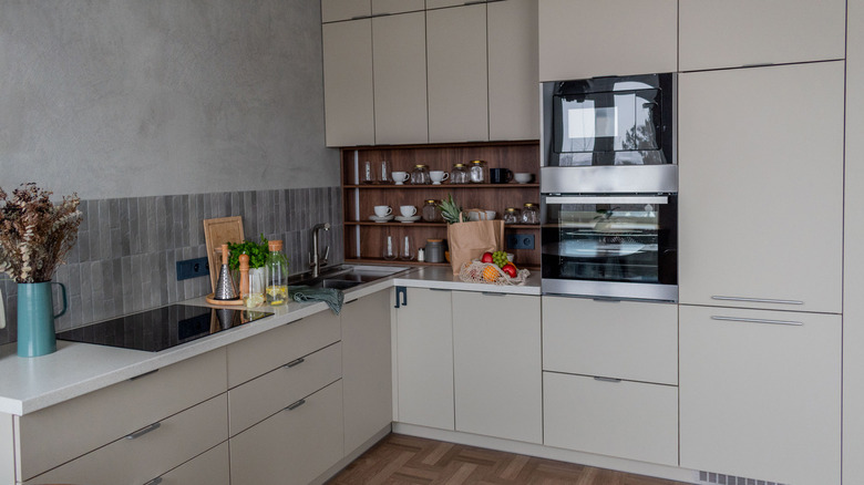 stylish kitchen with cabinets