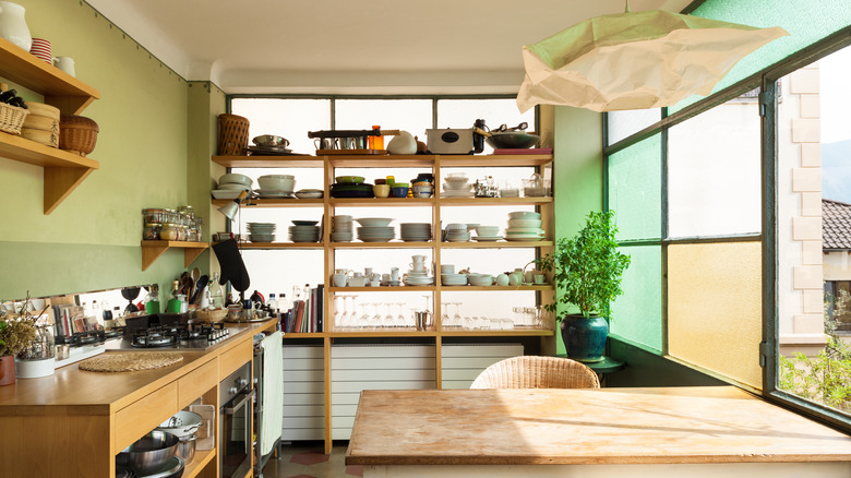 stylish kitchen interior in a loft