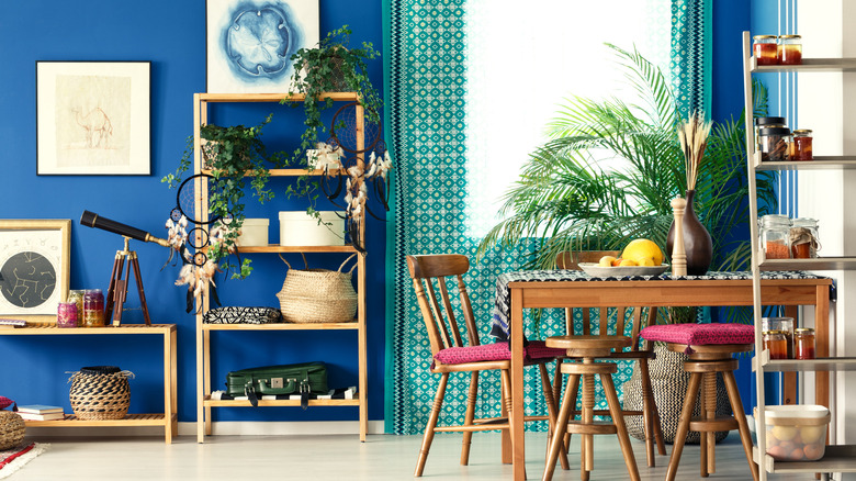 Cobalt blue dining room