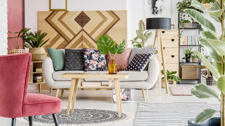 Pink living room