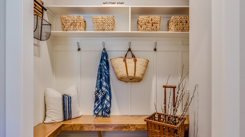 cozy mud room nook