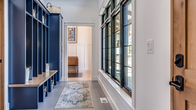 mudroom with large windows