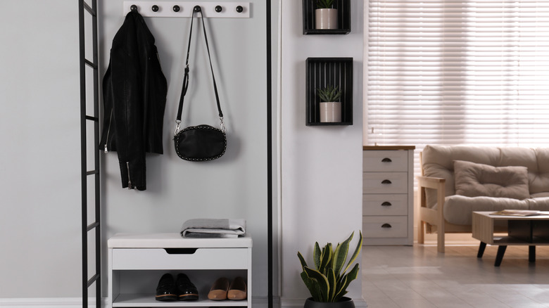 stylish cabinet in mudroom