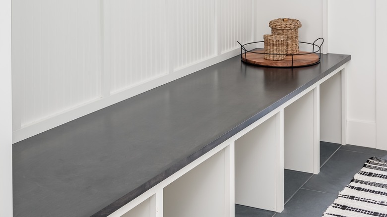 modern interior of mudroom