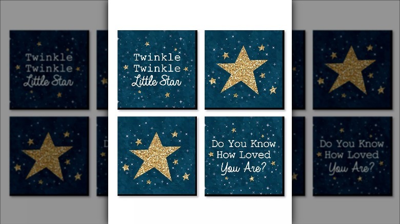 four pieces of star art