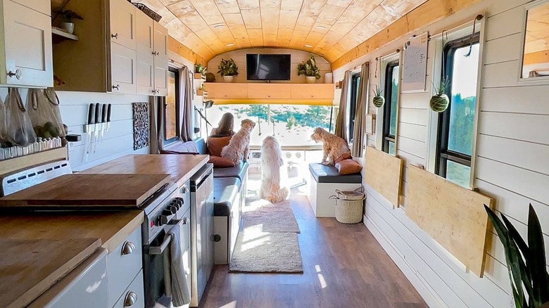 Luxe school bus interior