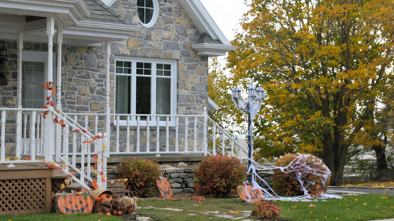 Home with Halloween decorations everywhere