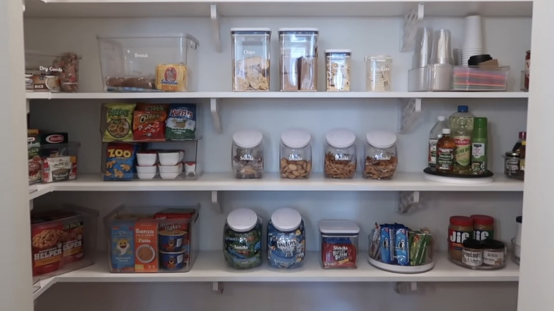 Organized, minimalist pantry