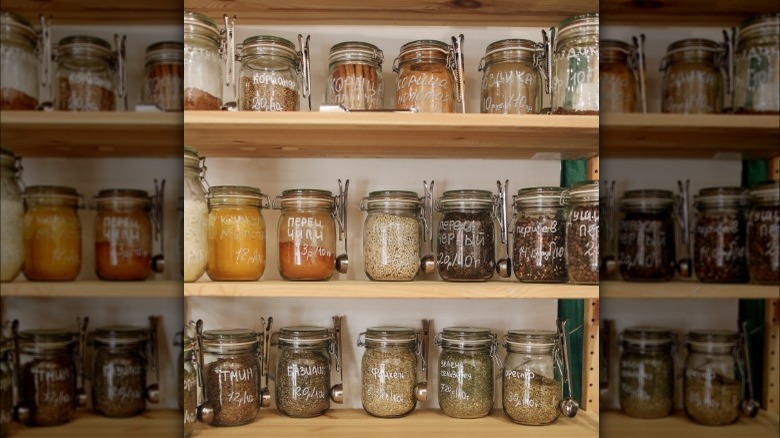 Dried goods in jars