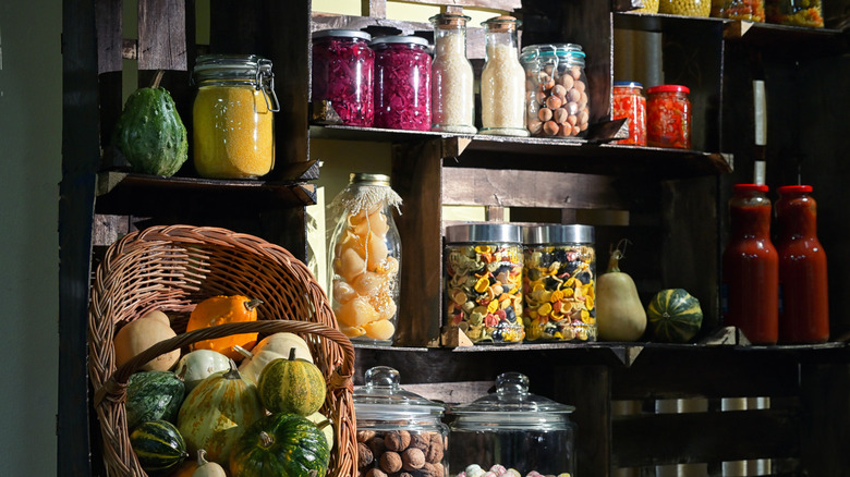 Moody dramatic pantry photo