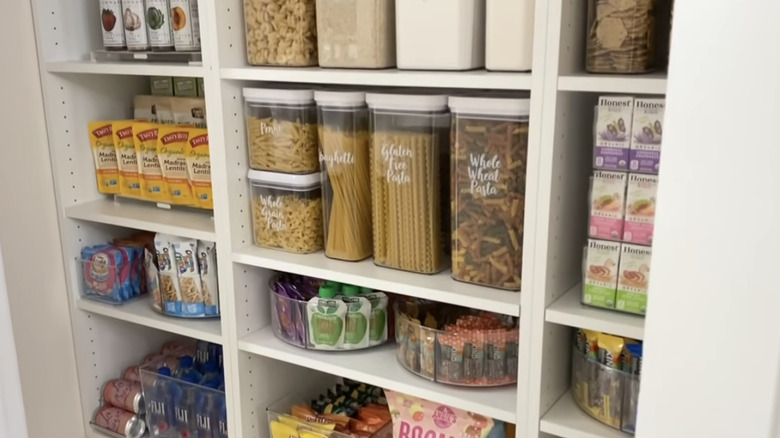 Organized kitchen closet pantry