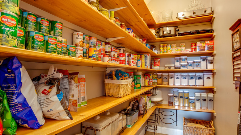 Pine pantry shelves