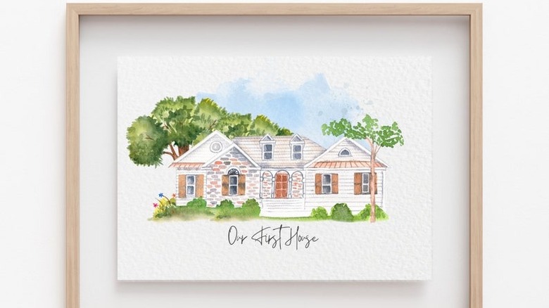 Water color painting of home