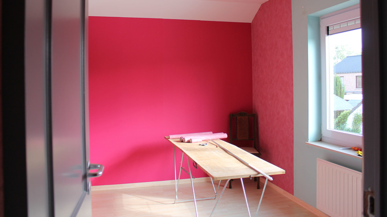 bright pink wall