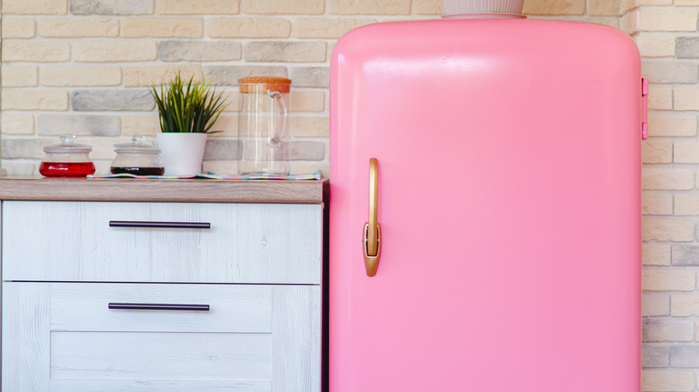 pink refrigerator