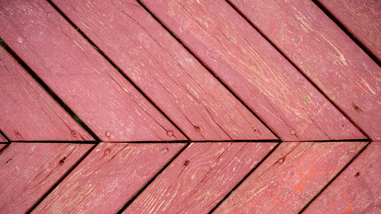 pink wood panels