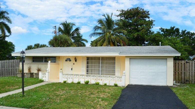 Yellow single story house