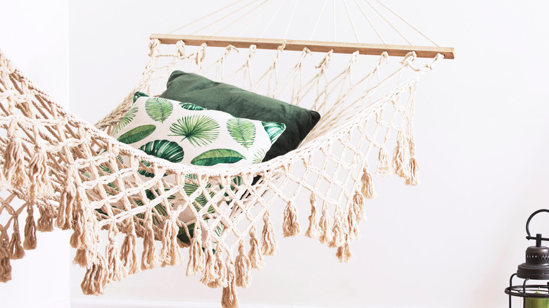 hammock in white room