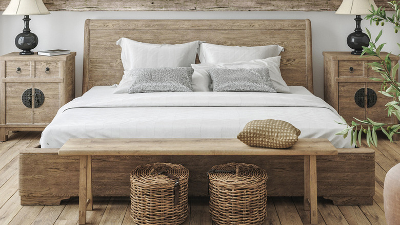 wooden earthy bedroom 
