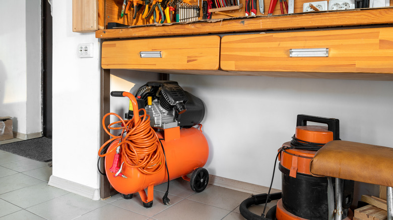 Work bench in garage