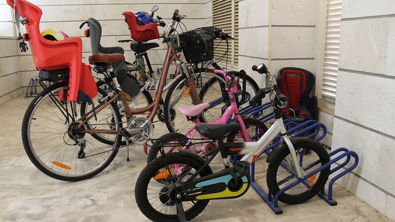 Bikes on rack