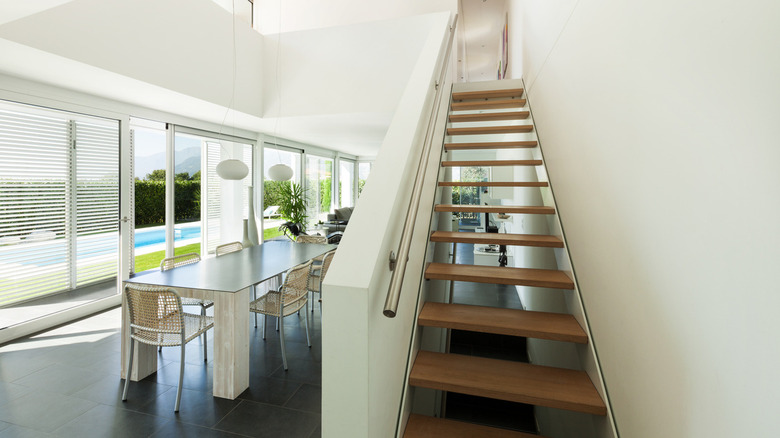 modern villa with staircase view