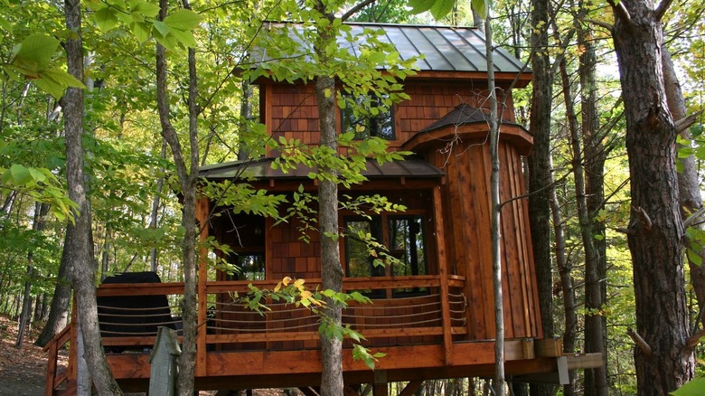 turret on a treehouse