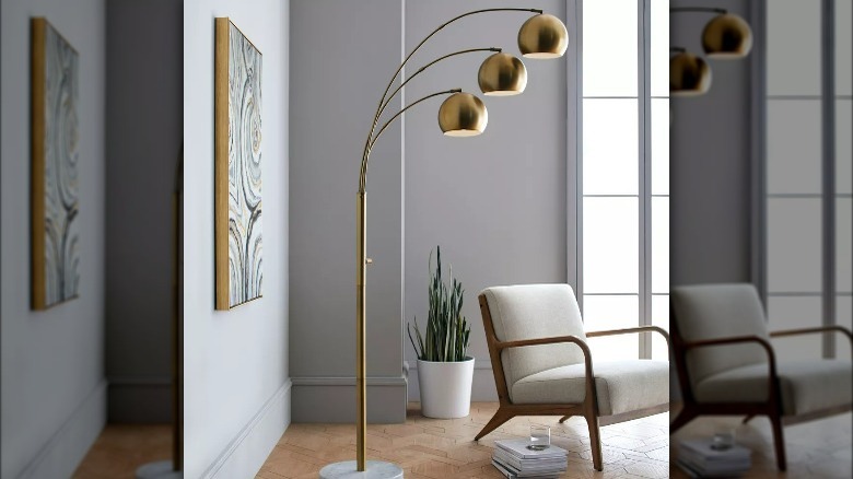 Retro three headed floor lamp