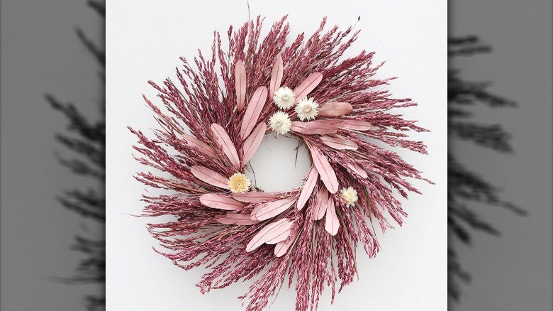 Dried pink wreath 