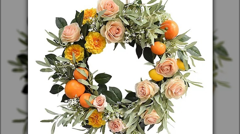 Floral and citrus wreath 