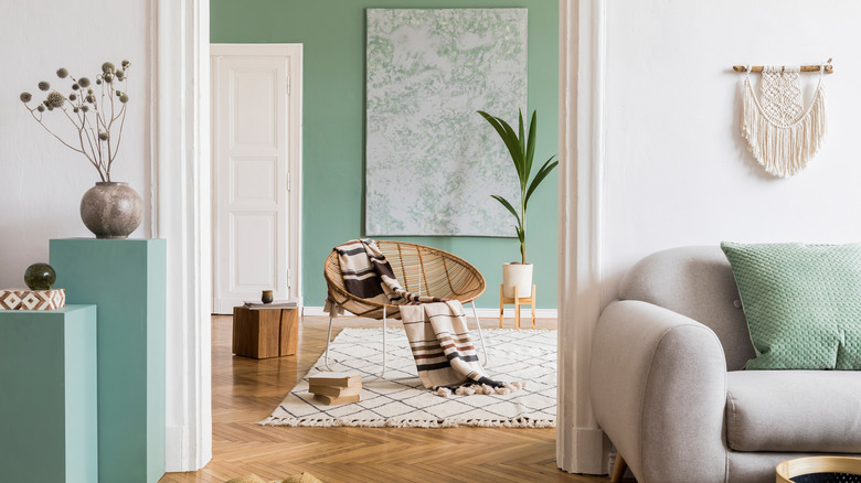 Mint wall in neutral space