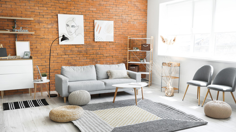 brick wall in living room