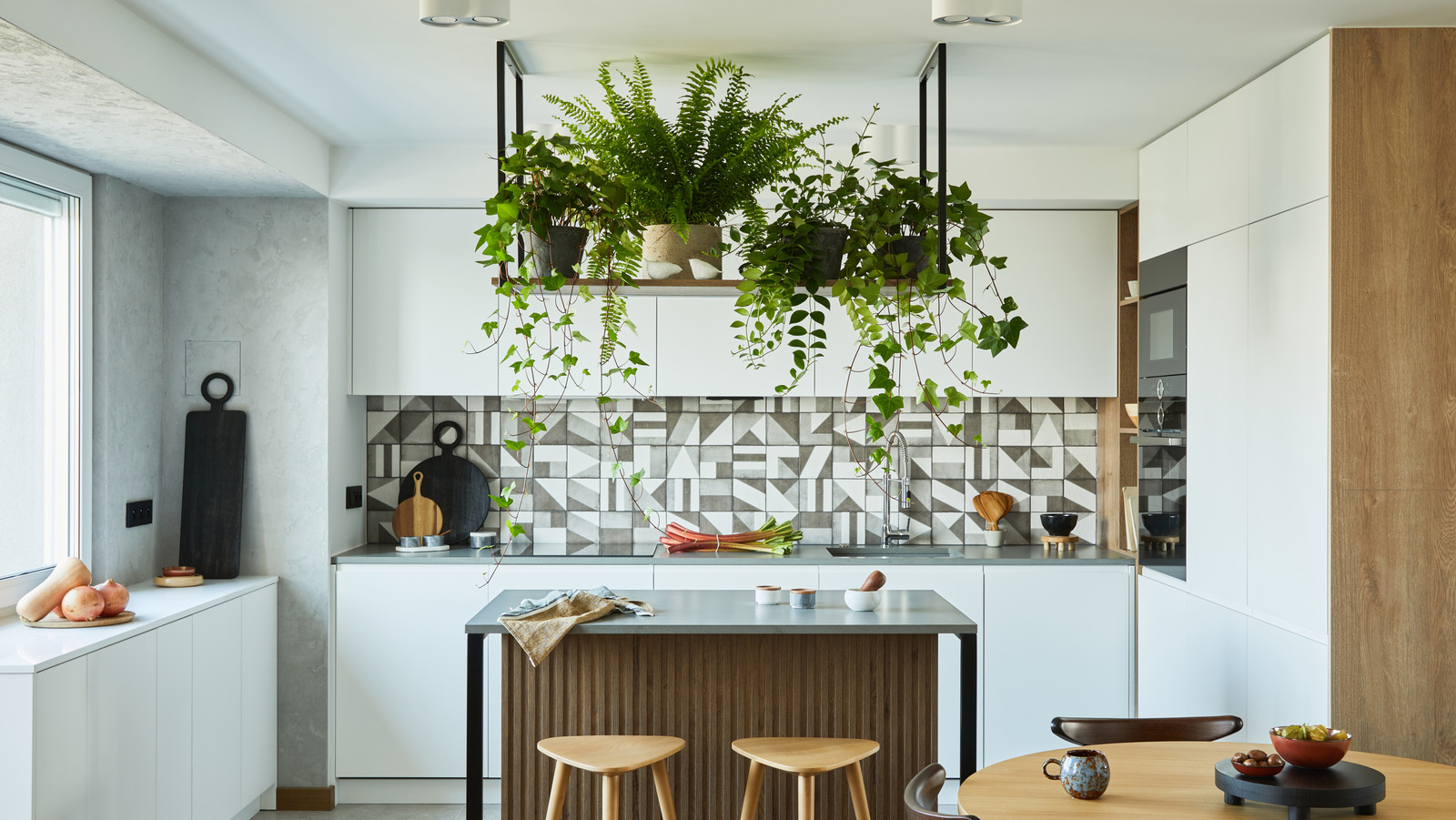 Repupose Over The Sink Shelf ~ Hang upside down over the kitchen window to  use as a plant shelf