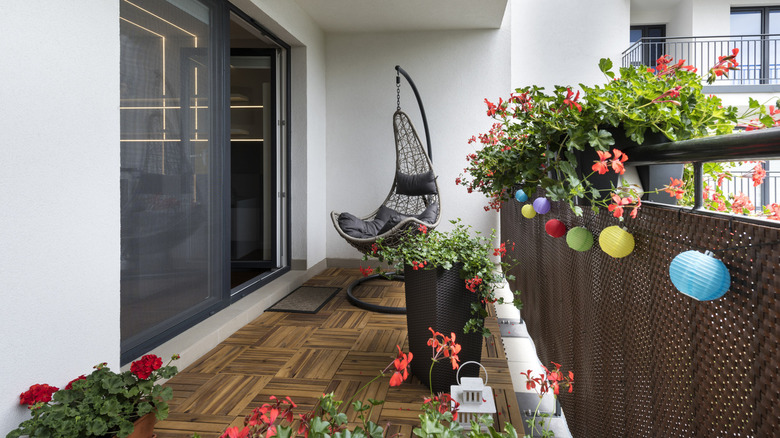 Home terrace with plants