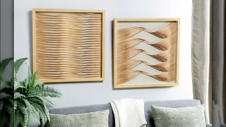 wood art on a wall