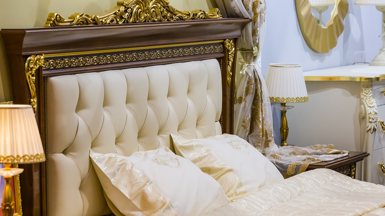 ornate tufted headboard