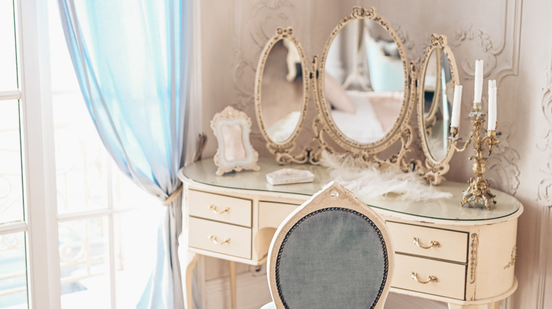 an ornate dressing table