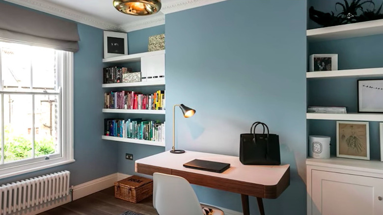 built-in bookcases in home office