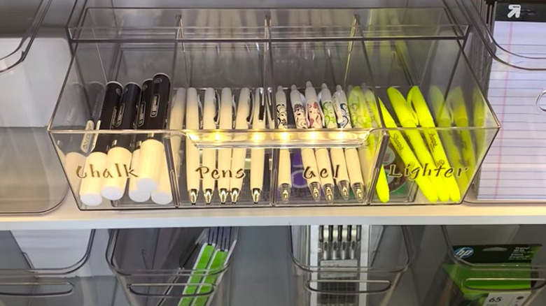 organized office supplies