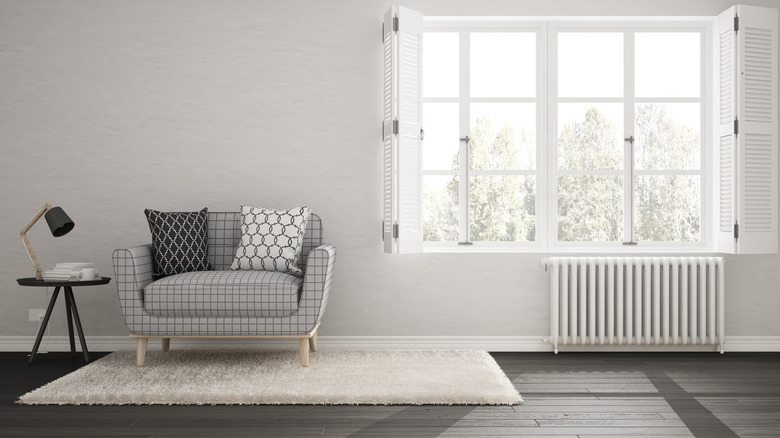 white grey living room