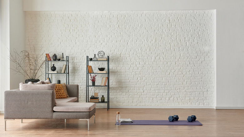 sofa and yoga mat
