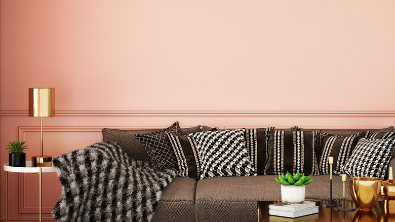 room with blush walls