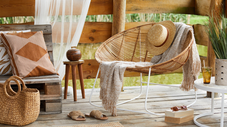 outdoor patio at lake house