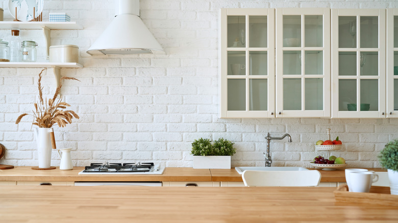 kitchen with blonde wood 