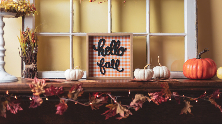 Twinkly lights with leaf garland